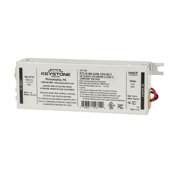 Keystone KTLD-60-UVN-12V 60W Constant Voltage LED Driver