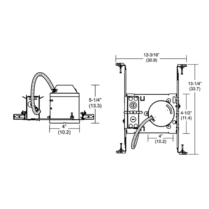 Lithonia L3 4" Incandescent New Construction Housing, Foam gasketing