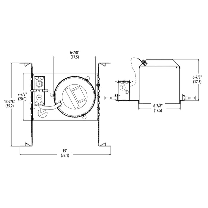 Lithonia L7X 6" Incandescent New Construction Housing, Foam Gasketing