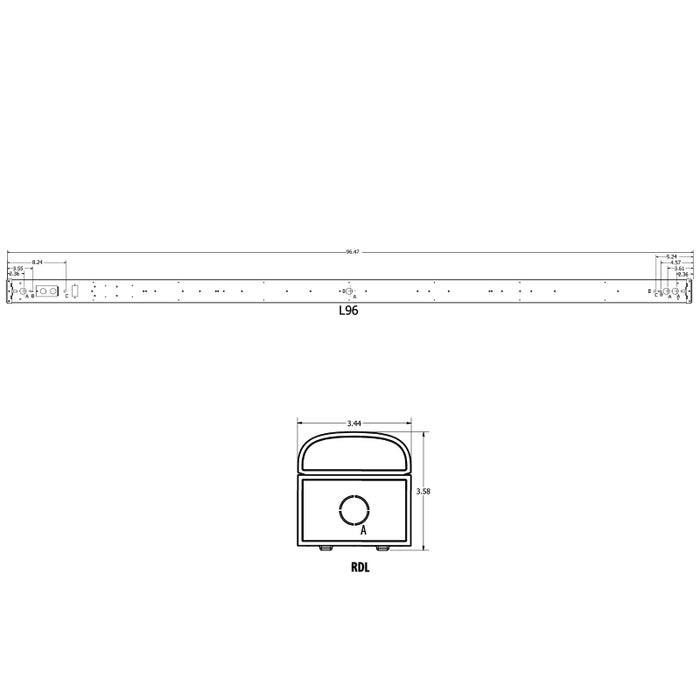 Lithonia CLX 96" 37W LED Linear Strip Light, Round Diffuse