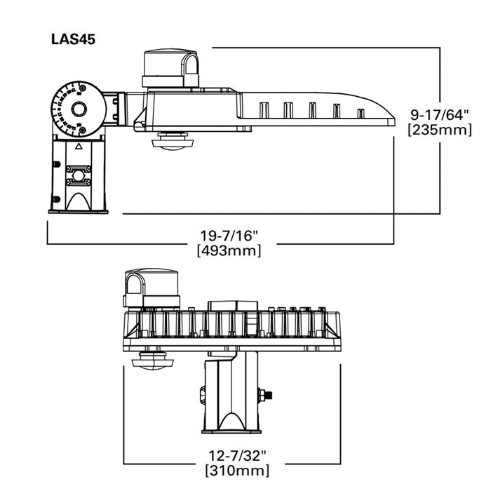 Lumark LAS45 150W LED Area Luminaire, Slipfitter Mount, 4000K, 10-Position Lumen Selectable, 347-480V