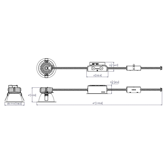 Lithonia LBR4 ALO2 SWW1 4" Round Retrofit Remodel Downlight with Quick Disconnect Plugs, 1000/1500/2000 Lumen & 4CCT Selectable