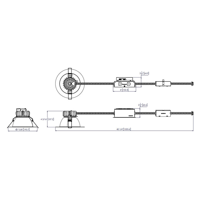 Lithonia LBR6 ALO1 SWW1 6" Round Retrofit Remodel Downlight with Quick Disconnect Plugs, 500/750/1000 Lumen & 4CCT Selectable