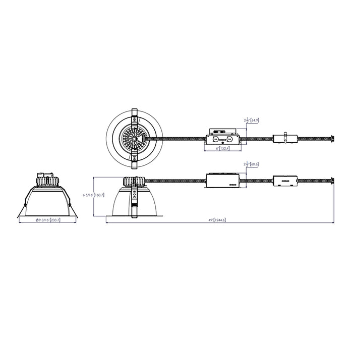 Lithonia LBR8 ALO3 SWW1 8" Round Retrofit Remodel Downlight with Quick Disconnect Plugs, 2000/2500/3000 Lumen & 4CCT Selectable