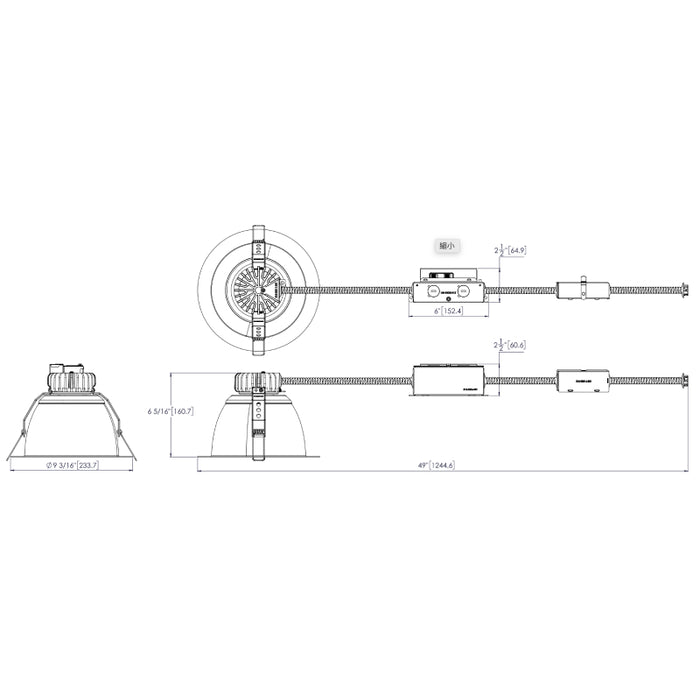 Lithonia LBR8 8" Round Retrofit Downlight , 1000/1500/2000 lm, 3000/3500/4000/5000K, 120-277V