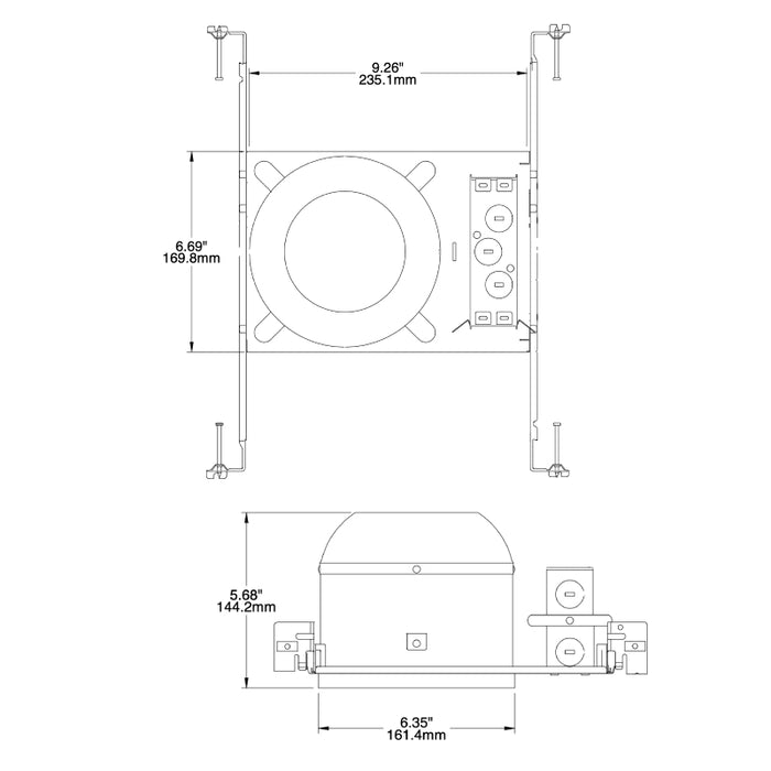 Prescolite LBRA-6RD-H LiteBox 6" LED New Construction Housing, 6-Pack