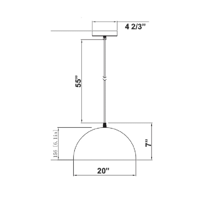 Westgate LCFD 20" LED Pendant, CCT