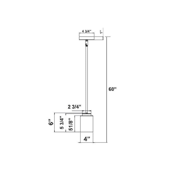 Westgate LCFE 4" 1-lt LED Pendant, CCT