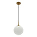 Westgate LCFG 12" Architectural Globe Pendant, 120V - Gold/Frosted