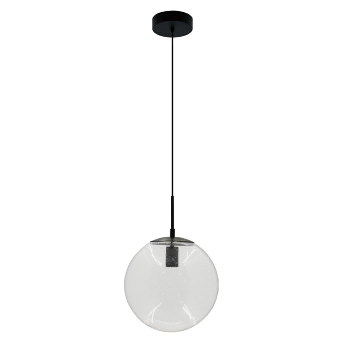 Westgate LCFG 12" Architectural Globe Pendant, 120V - Black/Seeded