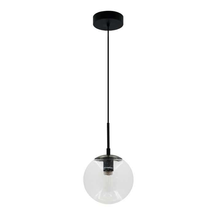 Westgate LCFG 8" Architectural Globe Pendant, 120V - Black/Seeded
