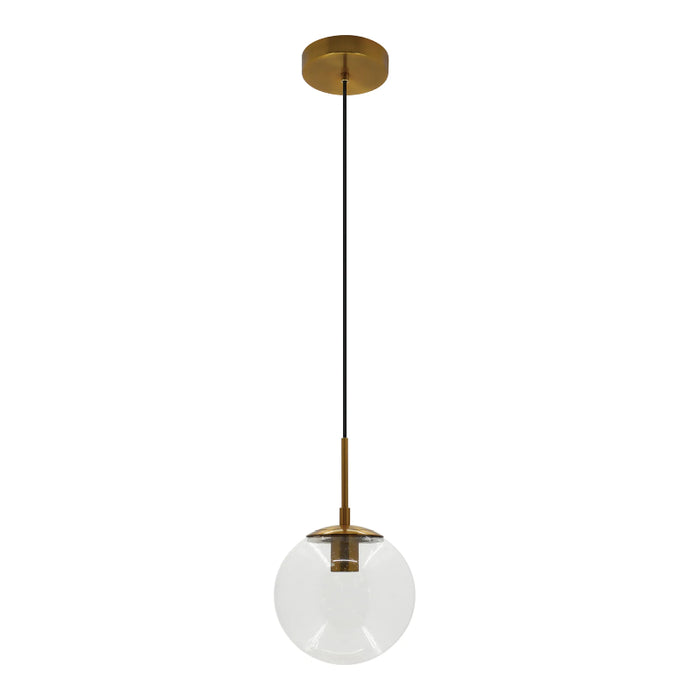Westgate LCFG 8" Architectural Globe Pendant, 120V - Gold/Seeded