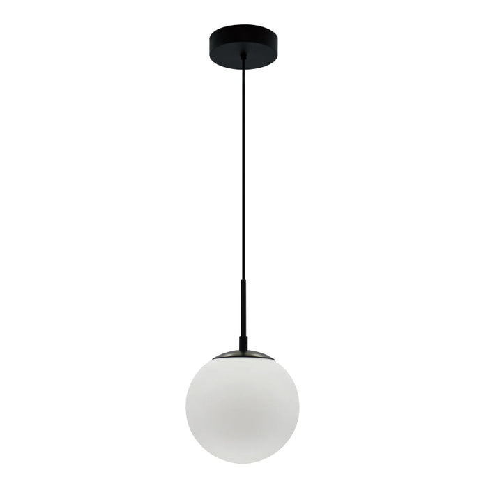 Westgate LCFG 8" Architectural Globe Pendant, 120V - Black/Frosted