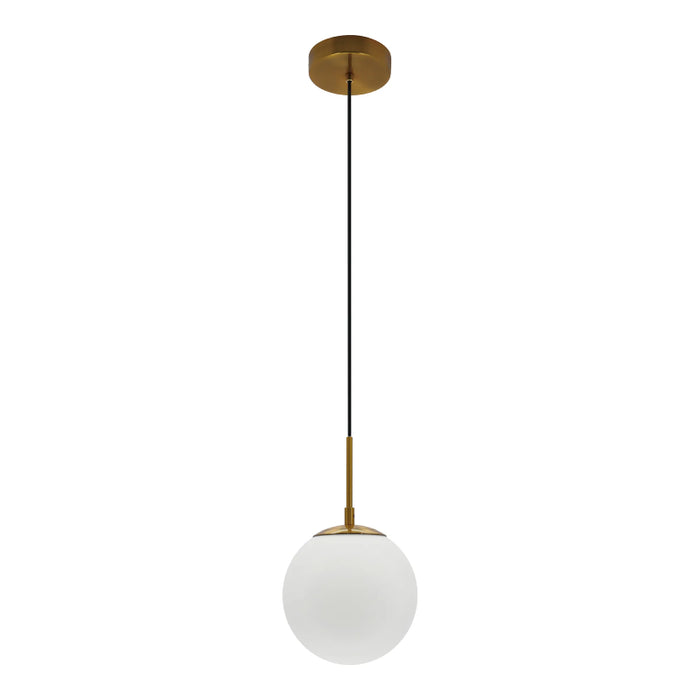 Westgate LCFG 8" Architectural Globe Pendant, 120V - Gold/Frosted