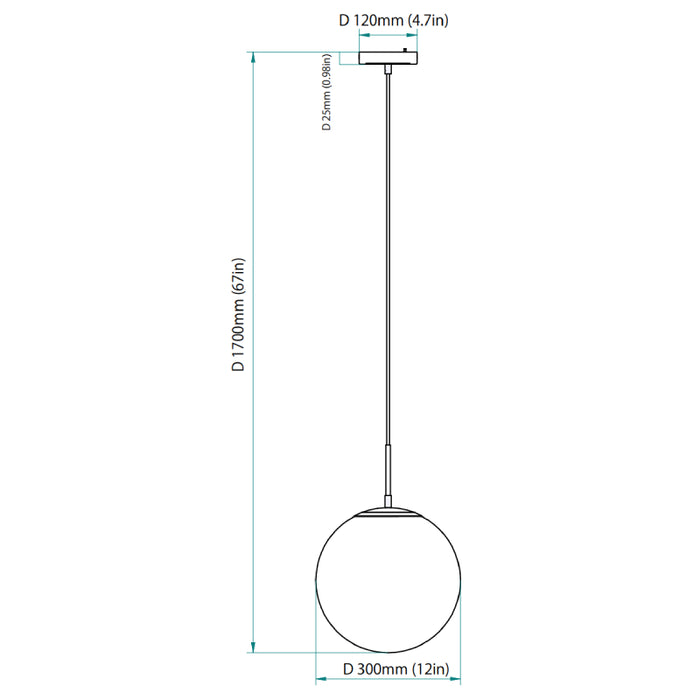 Westgate LCFG 12" Architectural Globe Pendant, 120V