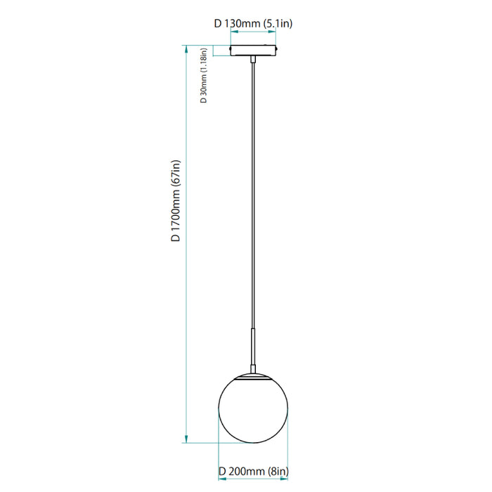Westgate LCFG 8" Architectural Globe Pendant, 120V