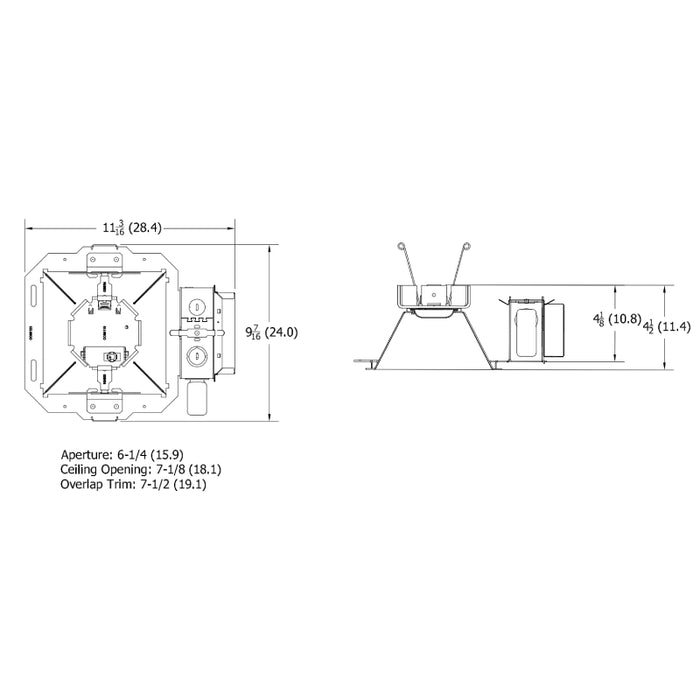 Lithonia LDN6SQ 6" LED Square New Construction Downlight