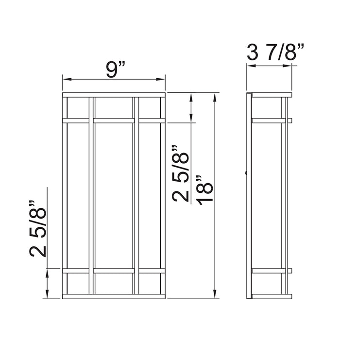 Westgate LDSC-18-MCTP-DD 18" Outdoor/Indoor LED Decorative Wall Sconce, Power & CCT Selectable