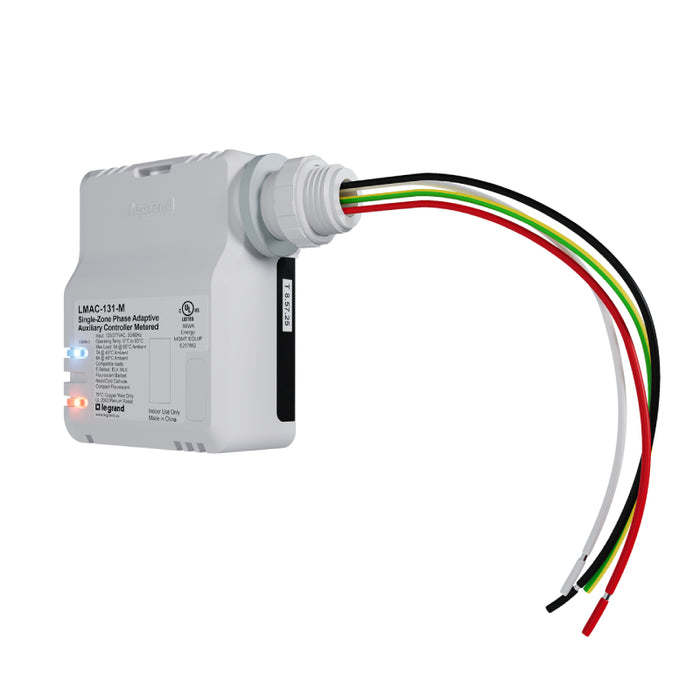 Wattstopper LMAC-131-M Single-Zone Phase Adaptive Auxiliary Controller with Metering, 120/277V