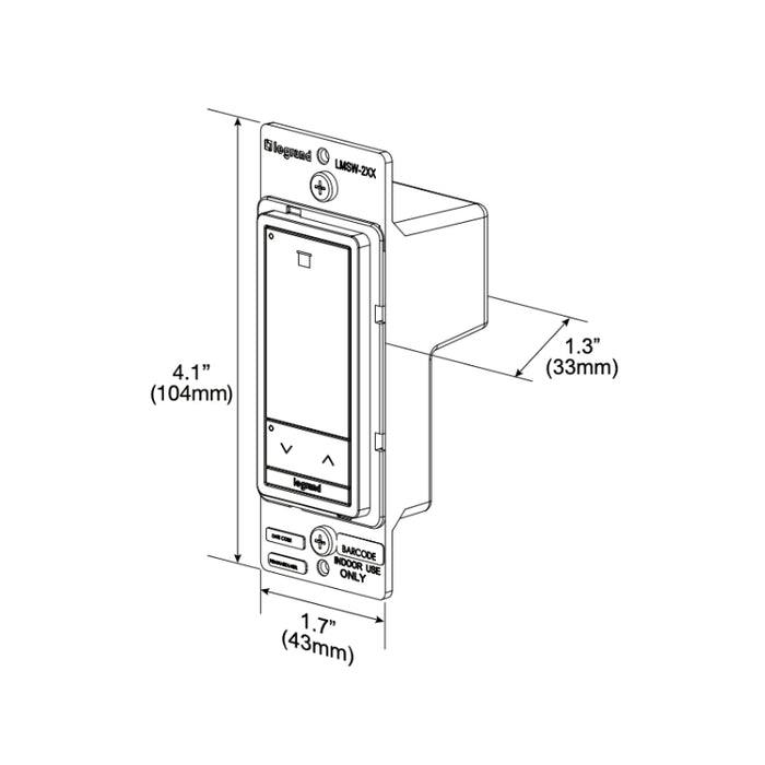 Wattstopper LMSH-SW211 DLM Wired Shade Switch, 1-Button/1-Rocker