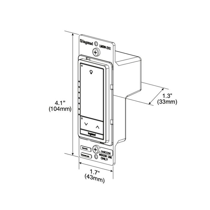 Wattstopper LMSW-210 DLM Wired Standard Wall Switch, 1-Button