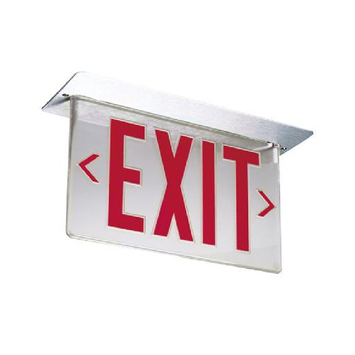 Lithonia LRP LED Edge-Lit Exits Single face, Dual voltage, Emergency, Sealed, maintenance free nickel-cadmium battery, Panel assembly only