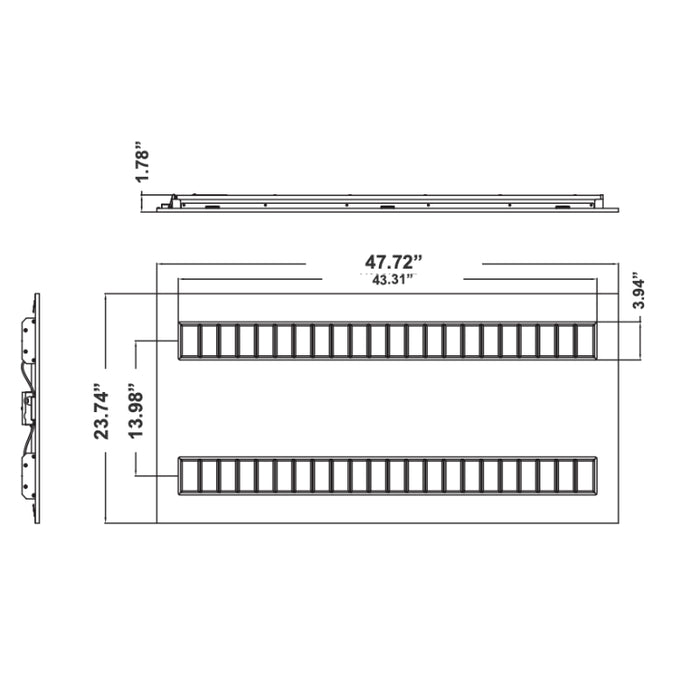 Westgate LTRG Series LED Architectural Grille Troffer, Power & 3CCT Selectable, 120-277V, 0-10V Dimming