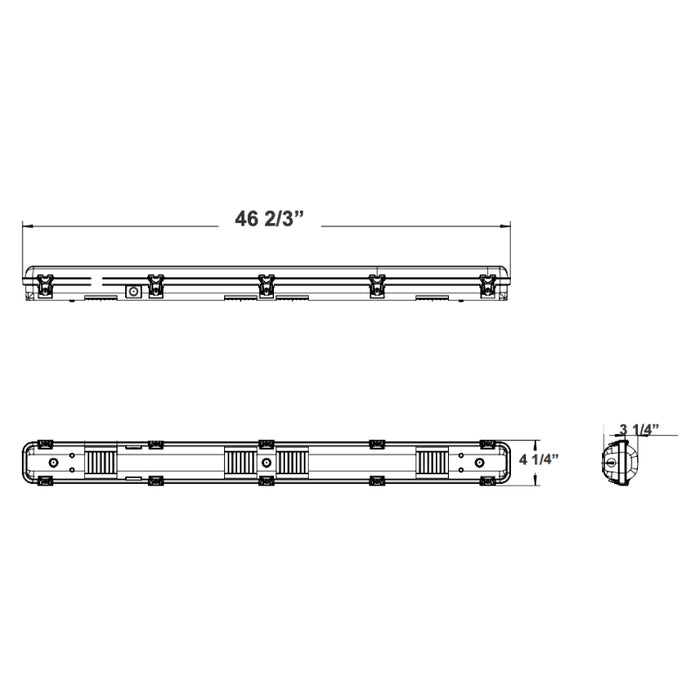 Westgate LVTE 4-ft 30W/45W/60W LED Linear Vapor Light, 3CCT Selectable, 120-277V