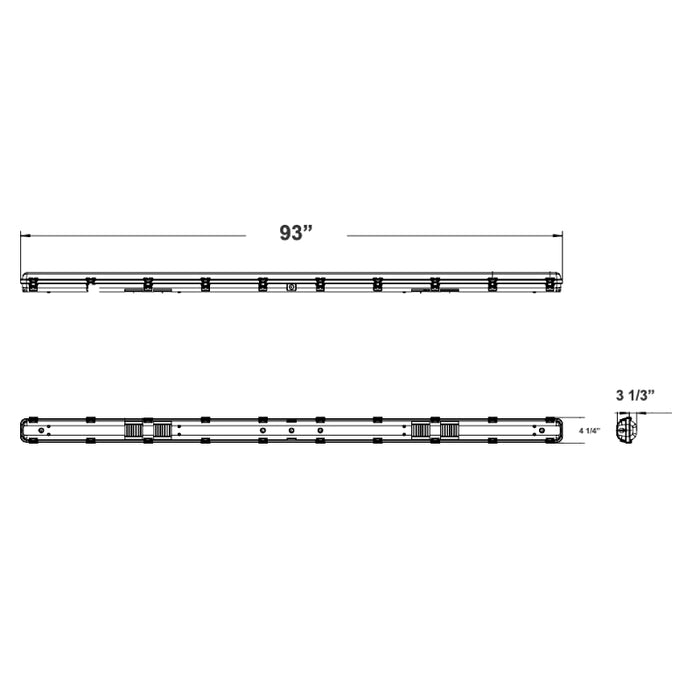 Westgate LVTE 8-ft 45W/55W/65W LED Linear Vapor Light, 3CCT Selectable, 120-277V