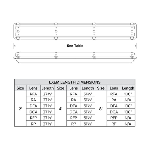 Columbia LXEM4 4-ft LED Vaportite, 4000K