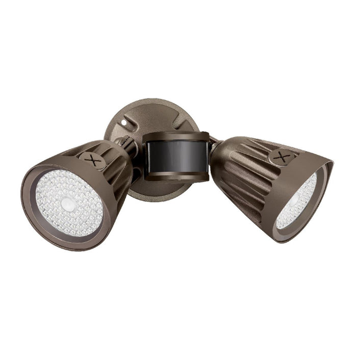 EXO ML Marshal 26W/40W/50W LED Twin-Head Flood Light with Motion Sensor, 3CCT Switchable, 120-277V - Bronze
