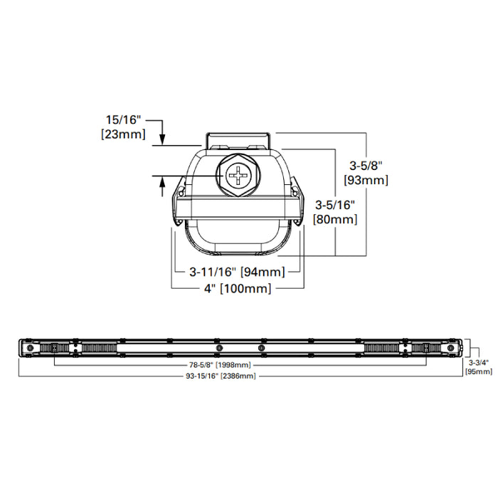 Metalux APVT-S 8-ft 59W/78W/94W LED Vaportite, Selectable 3CCT & Lumen, Dimmable, 120-277V