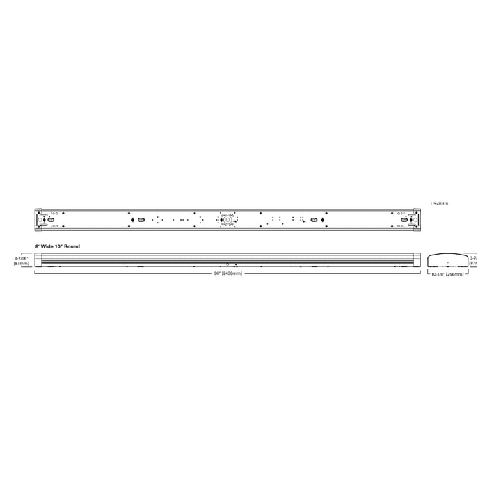 Achieva Wrap 8AWS 8-ft LED 10" Width Selectable Lumens and CCT Surface Wrap 120-277V