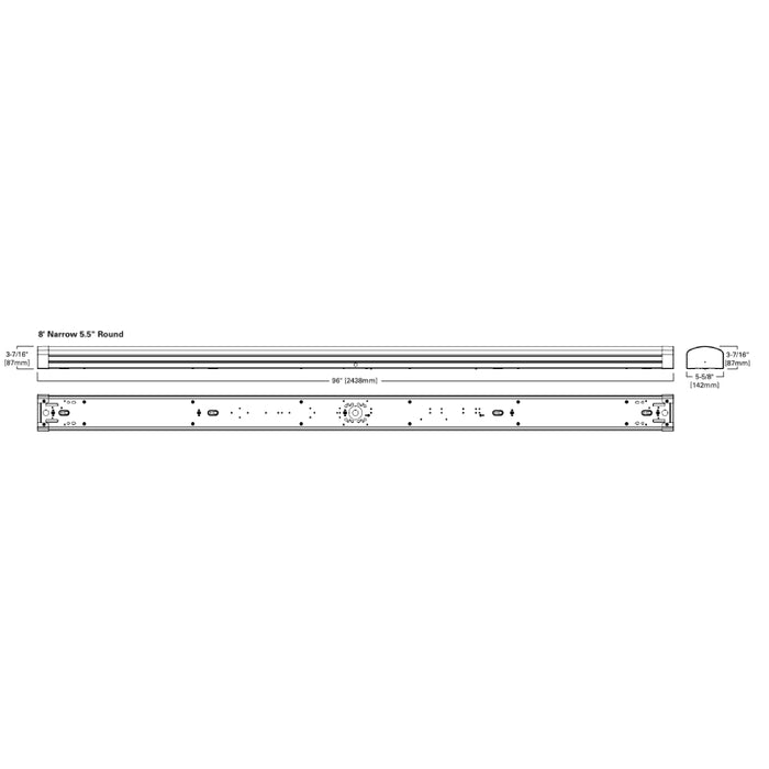 Achieva Wrap 8AWS 8-ft LED 5.5" Width Selectable Lumens and CCT Surface Wrap 120-277V