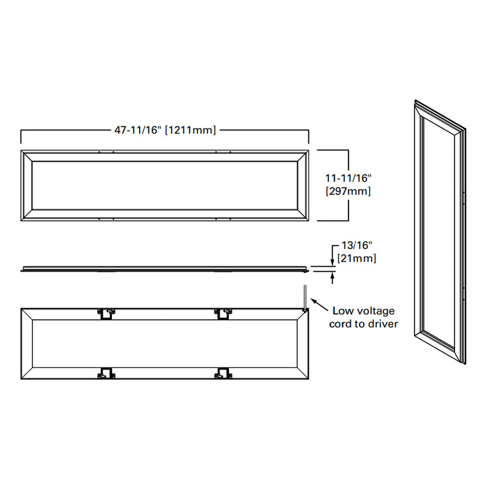 Metalux 14SFS-L3C4-UNV Surround 1x4 Architectural Slim Frame Panel, 4CCT & Lumen Selectable