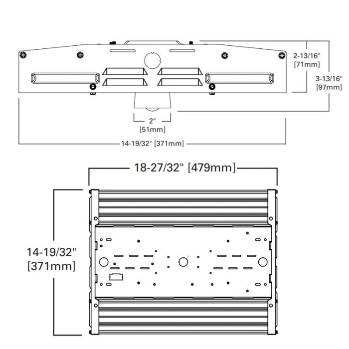 Metalux VHB-18-W-UNV-L850-CD-U 133.8W LED High Bay, 18000lm, 0-10 Dimming,  120-277V, 5000K