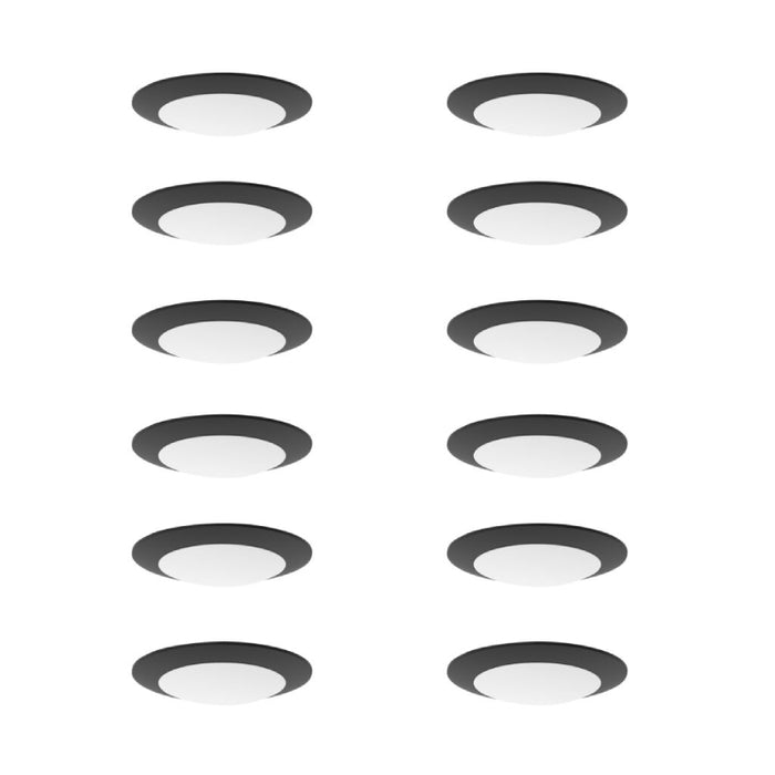 Nora NCSD-R630 6" Contractor Series LED Flush Mount Disk Light, 3000K, 12-Pack - Black