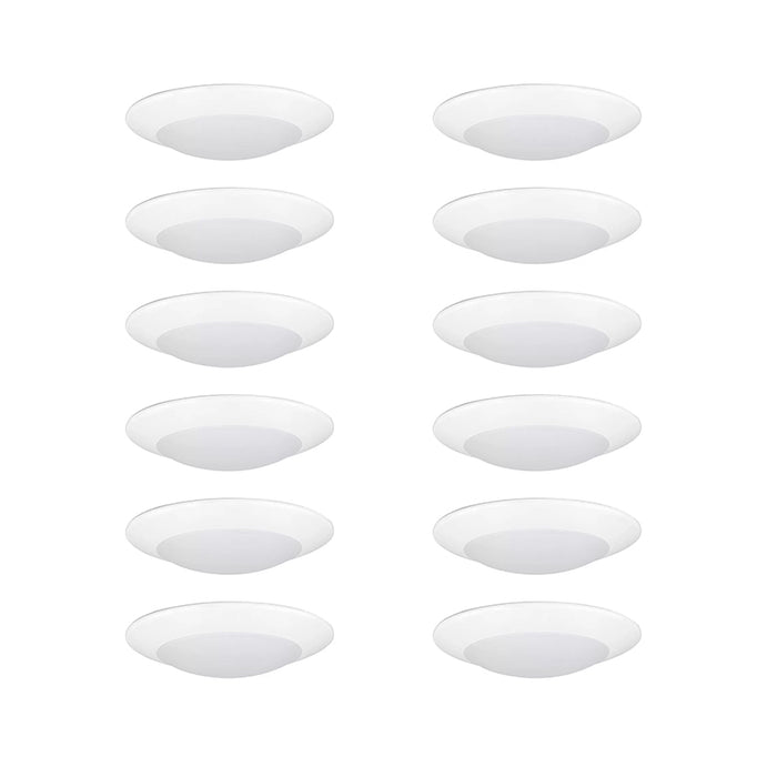 Nora NCSD-R6TW 6" Contractor Series LED Flush Mount Disk Light, 5CCT Selectable, 12-Pack - White
