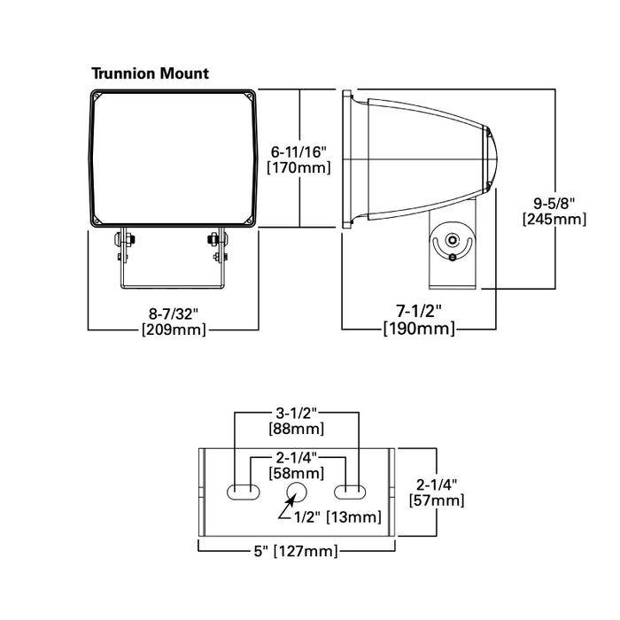 Lumark NFFLD-S Night Falcon Small 51W LED Floodlight, Trunnion Mount