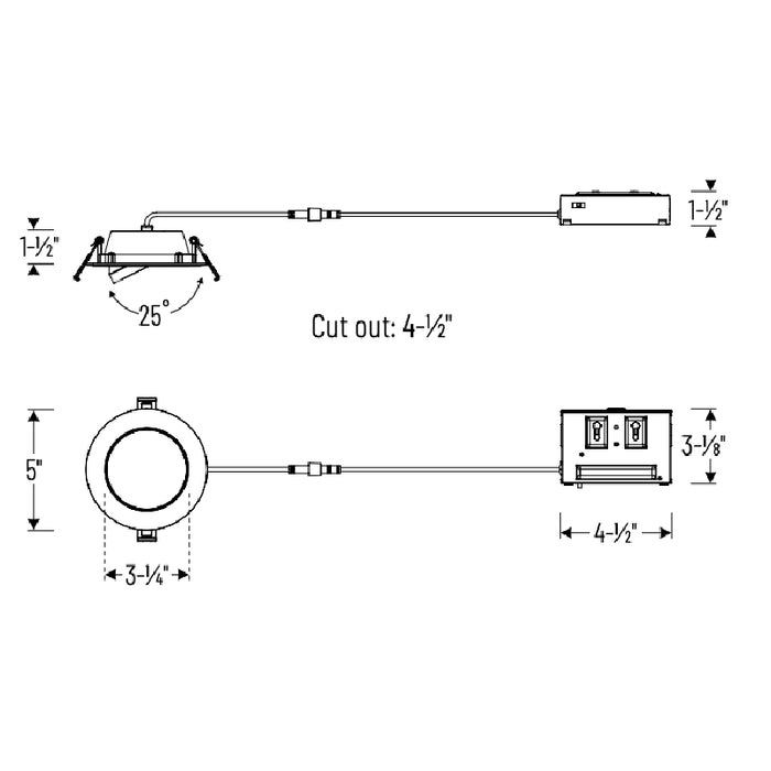 Nora NFLINA 4" FLIN 10W Adjustable LED Downlight, Selectable CCT