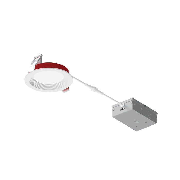Nora NFRC-R4W2 4" 12W Fire Rated Can-less Baffled LED Downlight, 5CCT Selectable