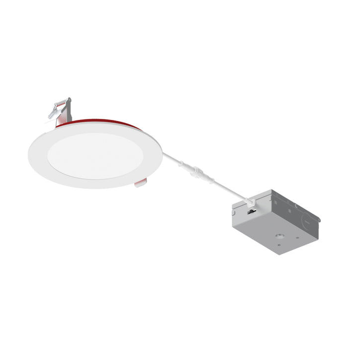 Nora NFRC-R6W1 6" 15W Fire Rated Can-less Flat LED Downlight, 5CCT Selectable