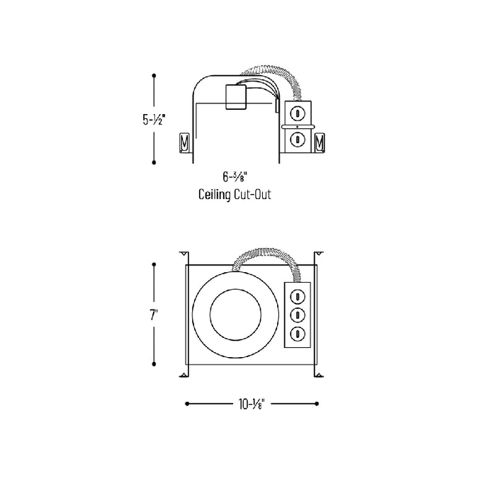 Nora NHIC-27QAT 6" IC Air-Tight Shallow Line Voltage Housing
