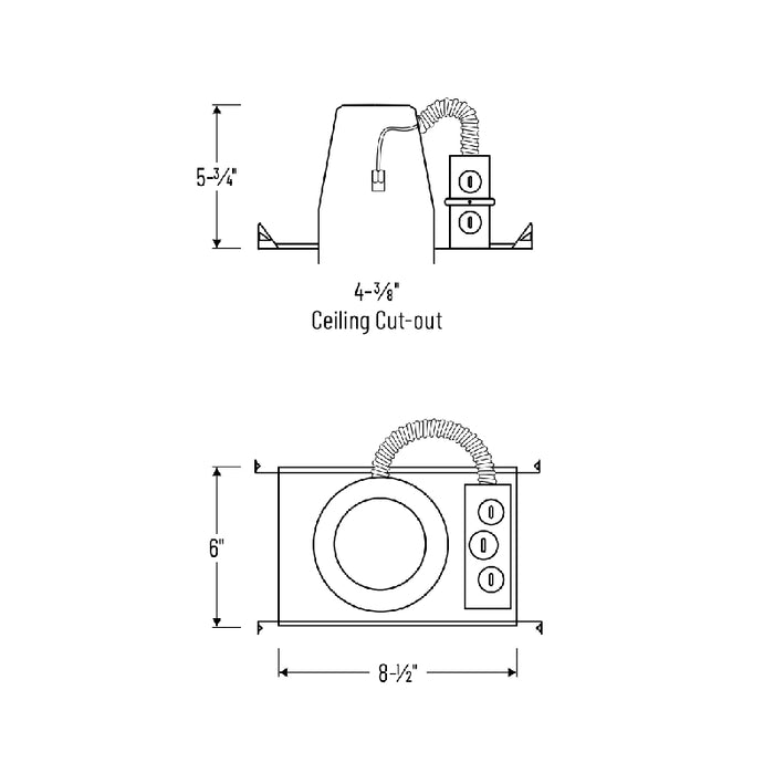 Nora NHIC-4LMRAT/4W 4" IC Air Tight LED New Construction Housing - 120-277V