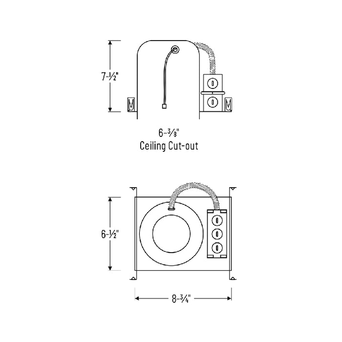 Nora NHIC-6LMRAT/4W 6" IC Air Tight LED New Construction Housing - 0-10V, dimming, 120-277V