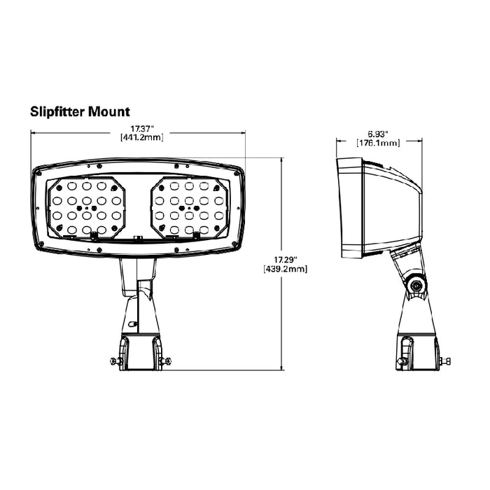 Lumark NHR Night Harrier LED Flood Light, 155W, CCT Selectable, Up to 22000 lm, Slipfitter Mount