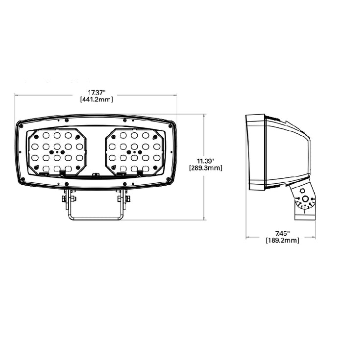 Lumark NHR Night Harrier 155W LED Flood Light with Button-type Photocontrol, CCT Selectable, Up to 22,000 lm, Trunnion Mount, 120-277V