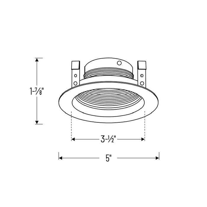 Nora NL-411 4" Black Adjustable Stepped Baffle with White Metal Ring