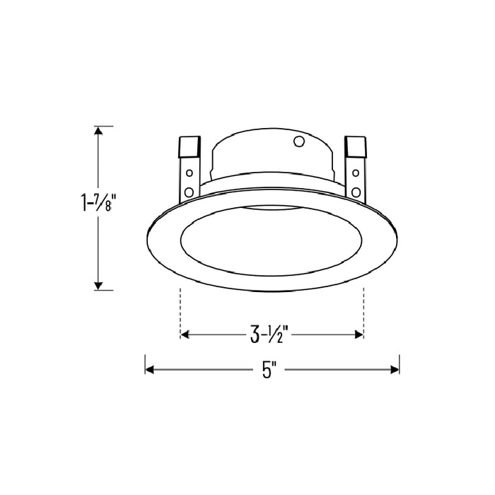 Nora NL-414 4" Specular Clear Adjustable Reflector with White Metal Ring