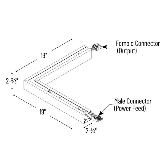 Nora NLINSW-L334 "L" Shaped L-LINE LED Direct Linear, 3CCT & Lumen Selectable